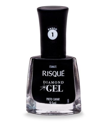 Esmalte Risqué Diamond Gel Preto Caviar