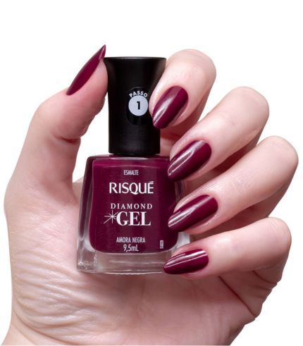 Esmalte Risqué Diamond Gel Amora Negra 9.5ml