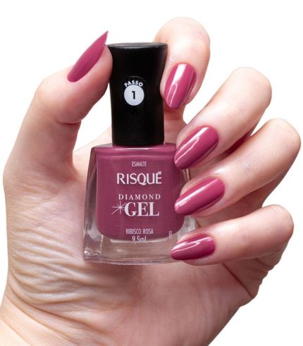 Esmalte Risqué Diamond Gel Hibisco Rosa 9,5ml