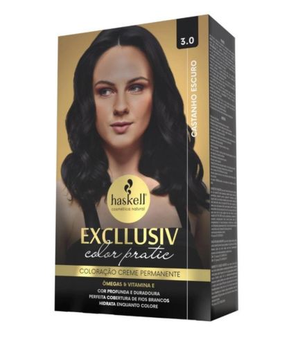 KIT COLORAÇÃO EXCLLUSIV COLOR PRATIC 3.0 CASTANHO ESCURO - HASKELL