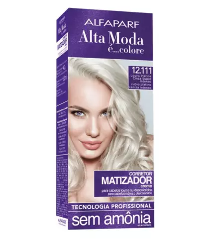 Alta Moda é Colore 12.111 Louro Platina Cinza Super Intenso