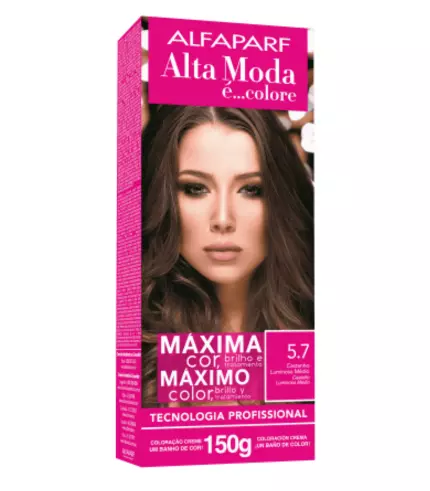 Coloração Alfaparf Alta Moda 5.7 Castanho Luminoso Médio