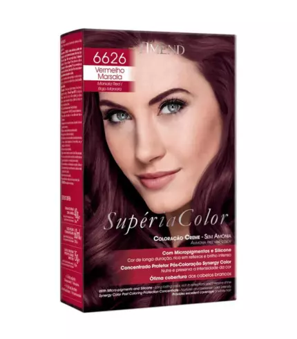 Coloração Amend Supéria Color Kit 6626 Vermelho Marsala