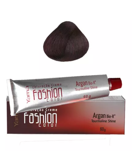 Coloração Creme Yamá Fashion Color Argan 5.2 Castanho Claro Violeta