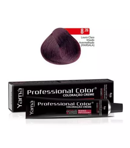 Coloração Professional Color Nano Infusion 8.26 Louro Claro Irisaco Avermelhado Marsala